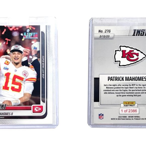 2022 Panini Instant Patrick Mahomes #276 KC Chiefs 2nd Super Bowl MVP 1/… - Picture 9 of 9